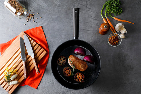 セラミックフライパン 3点セット(24cm深型+26cm+兼用フタ)IH&ガス火対応|GLAMP.グランプ