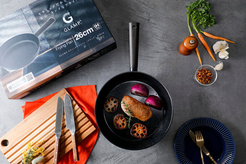 セラミックフライパン 3点セット(24cm深型+26cm+兼用フタ)IH&ガス火対応|GLAMP.グランプ