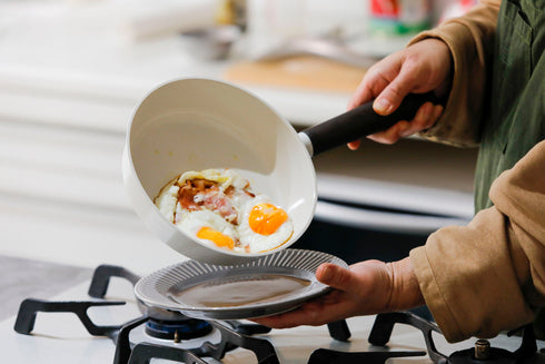 セラミックフライパン 3点セット(24cm深型+26cm+兼用フタ)IH&ガス火対応|GLAMP.グランプ