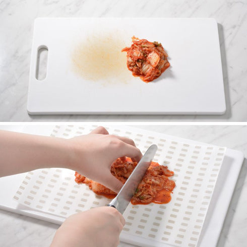 Contains 50 sheets that won't stain your cutting board | AUX Oaks