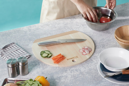 HANAKO Cutting Board Shimanto Hinoki/Cherry Blossom D-type 9mm Cutting Board