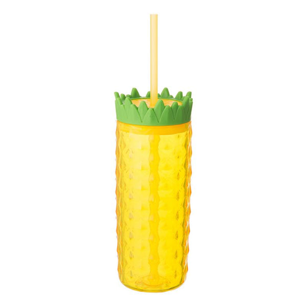 Straw tumbler Pineapple Clear Tumbler 470ml|cool gear Cool gear