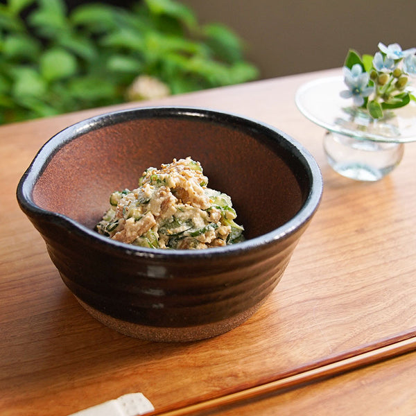 Ceramic comb-less mortar bowl|Panda Shokudo